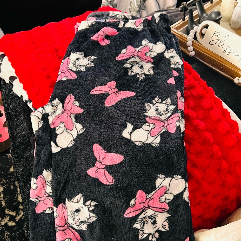 Disney Black and Pink Fleece Pajama Pants